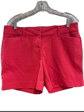 The Limited Classic Stretch Bright Red Women's Chino Shorts, Size 10